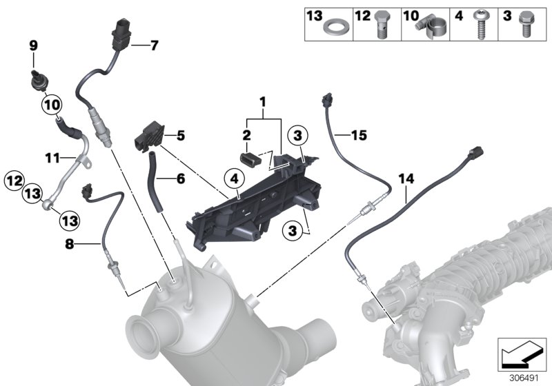 Diesel partic.filt.sens./mount.parts