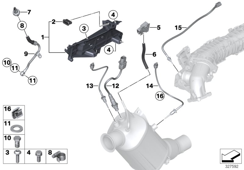 Diesel partic.filt.sens./mount.parts