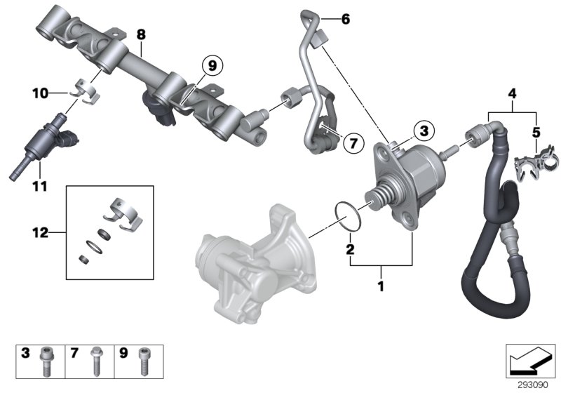 High-pressure pump/lines/injector