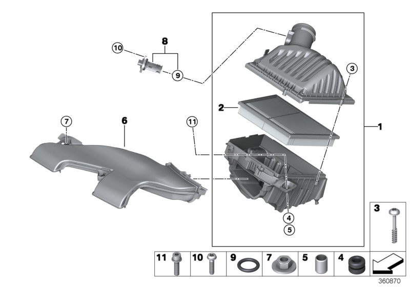 Intake silencer / air duct