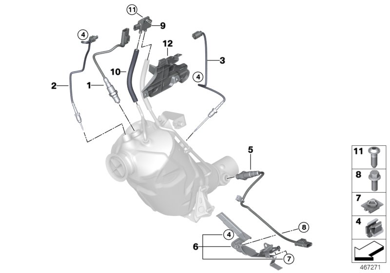 Diesel partic.filt.sens./mount.parts