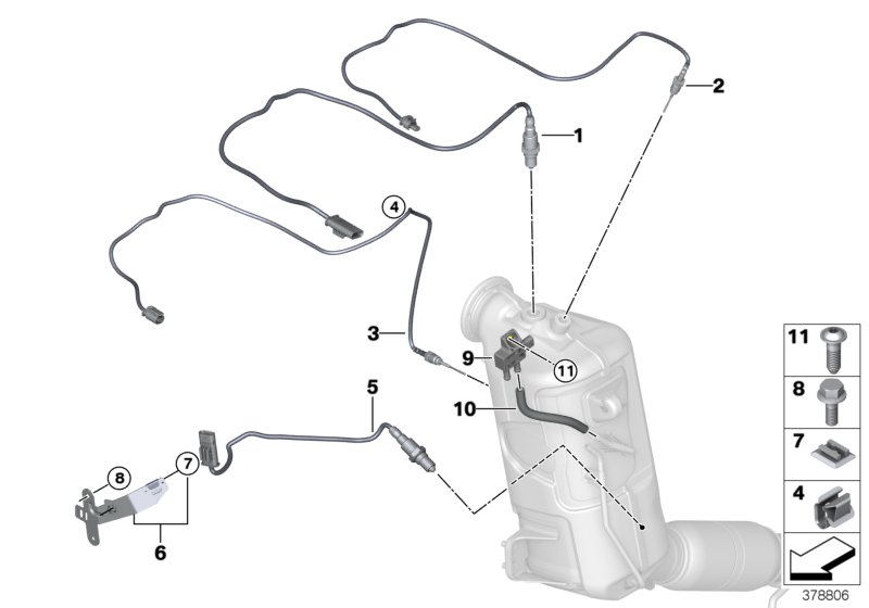 Diesel partic.filt.sens./mount.parts