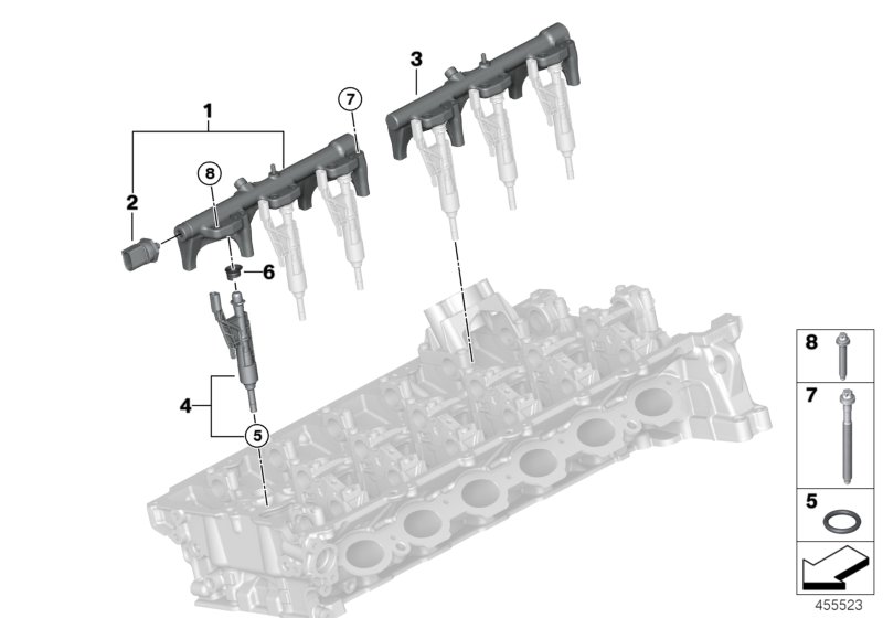 High-pressure rail / injector