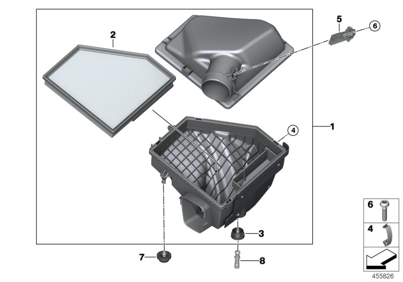 Intake silencer/Filter cartridge/HFM