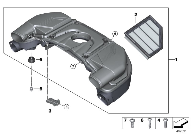 Intake silencer/Filter cartridge/HFM