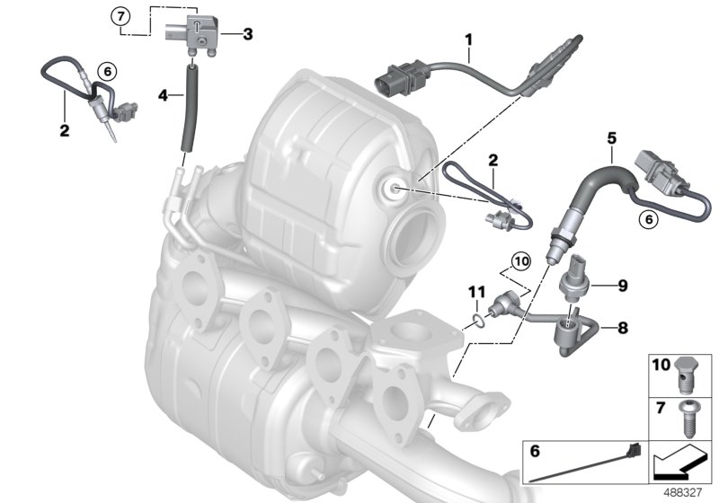 Diesel partic.filt.sens./mount.parts