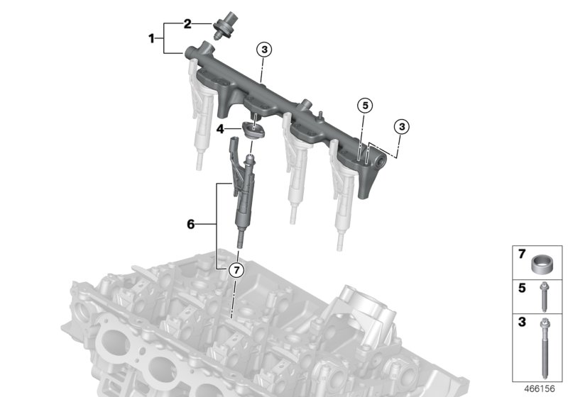 High-pressure rail / injector