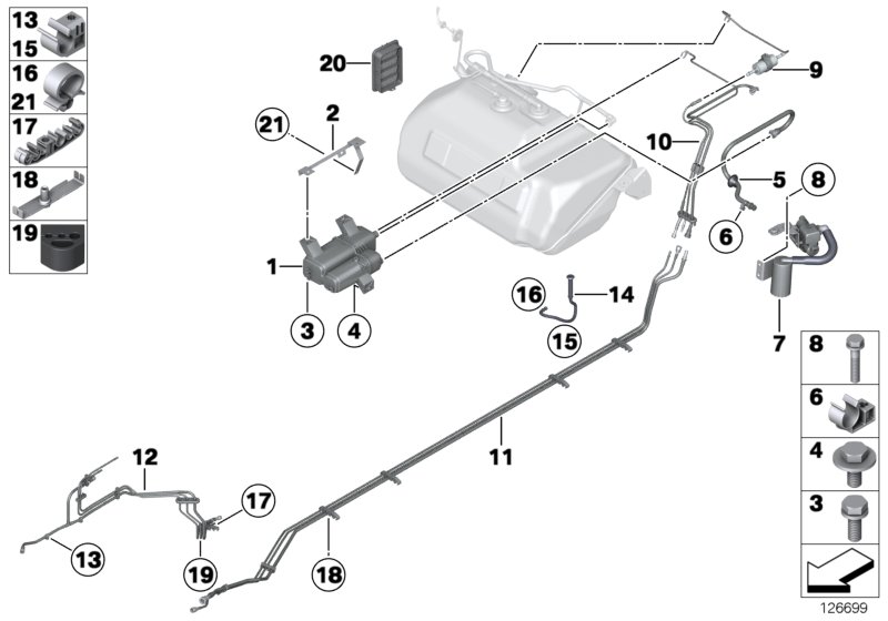 Fuel tank breather line/carbon canister