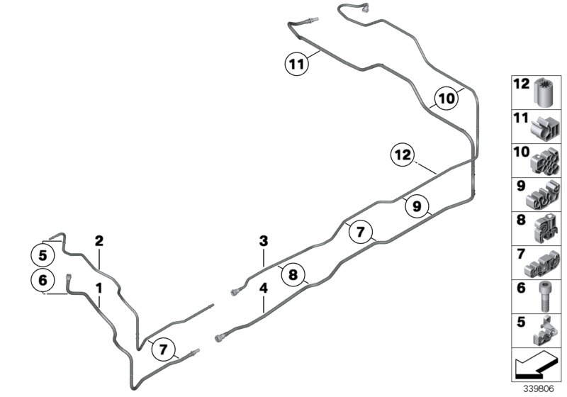 Fuel Pipe and Mounting Parts