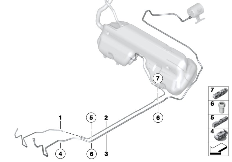 Fuel pipe and scavenging line