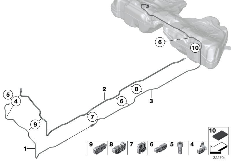 Fuel Pipe and Mounting Parts