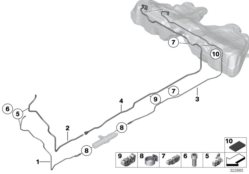 Fuel Pipe and Mounting Parts