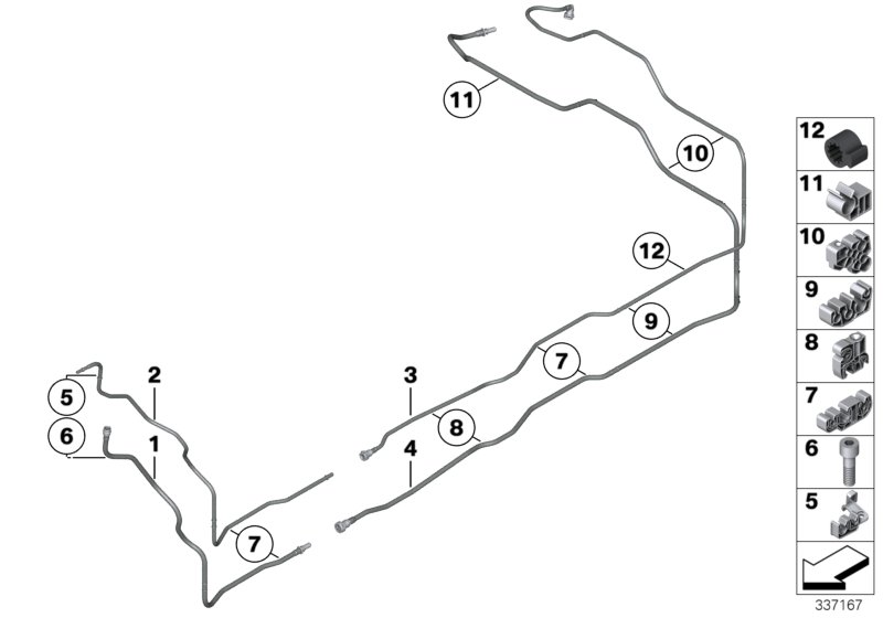 Fuel Pipe and Mounting Parts