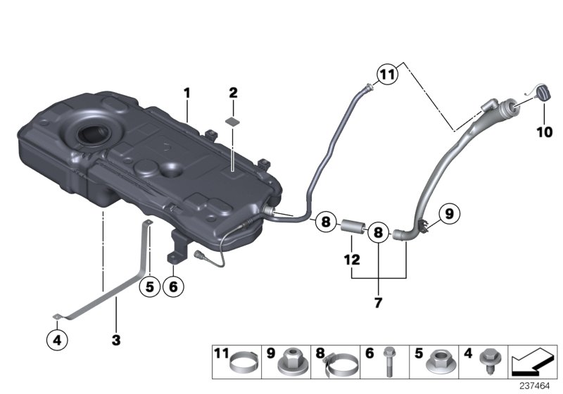 Fuel tank / fastening parts