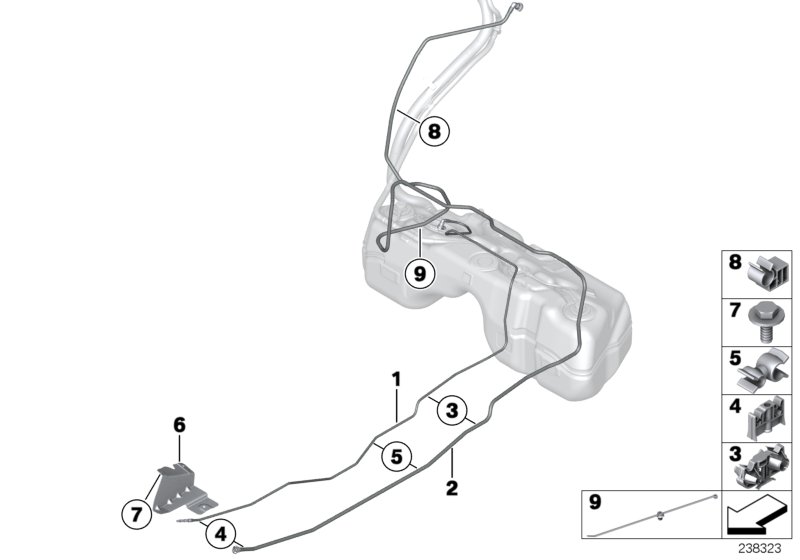 Fuel Pipe and Mounting Parts