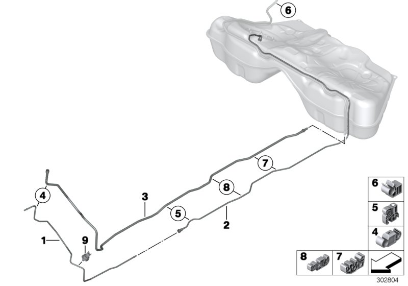 Fuel Pipe and Mounting Parts