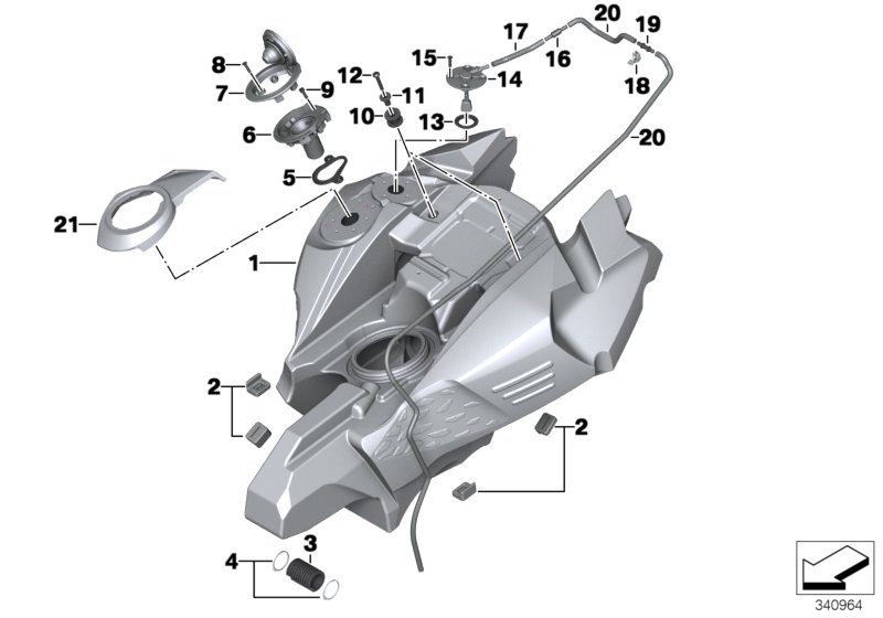 Fuel tank/mounting parts