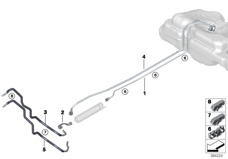 Fuel Pipe and Mounting Parts