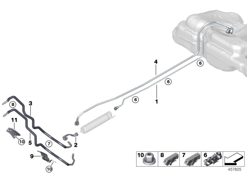 Fuel Pipe and Mounting Parts