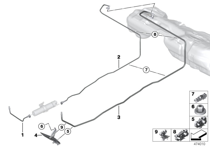 Fuel Pipe and Mounting Parts