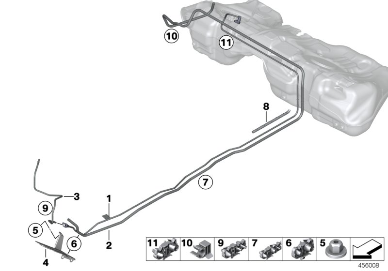 Fuel Pipe and Mounting Parts