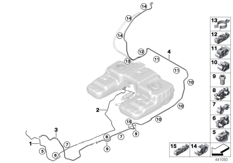Fuel Pipe and Mounting Parts