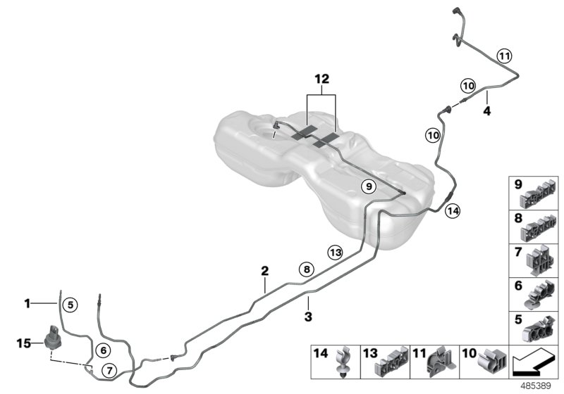 Fuel Pipe and Mounting Parts