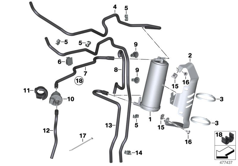 Activated Charcoal Filter/mounting parts
