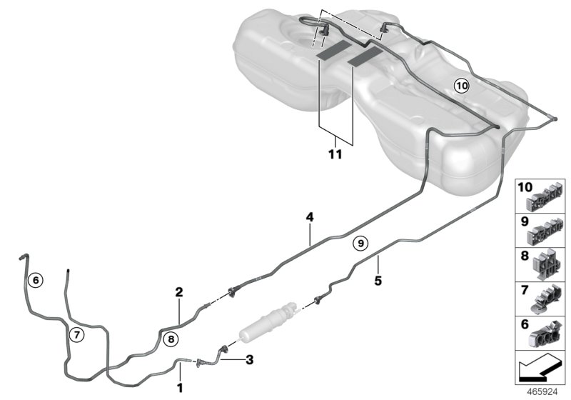 Fuel Pipe and Mounting Parts