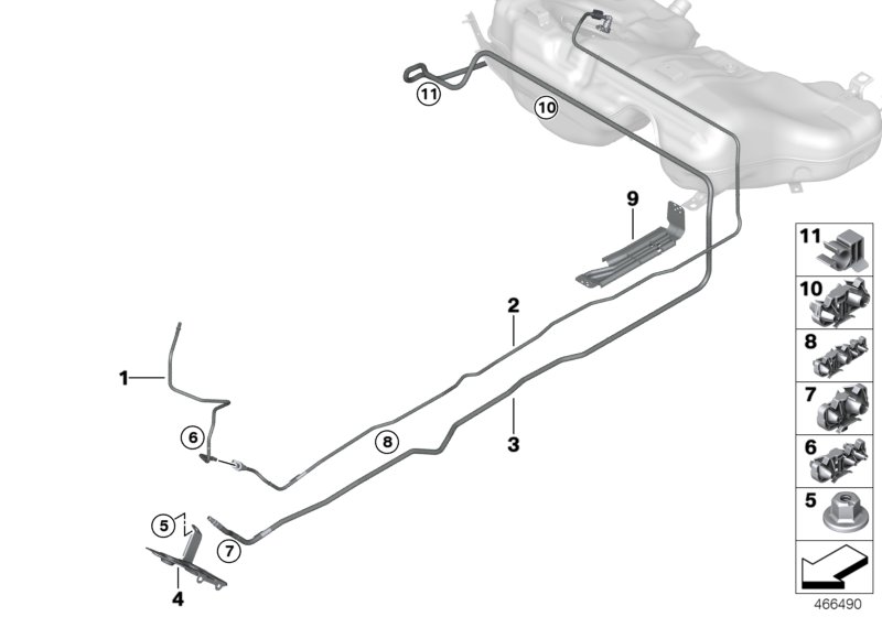 Fuel Pipe and Mounting Parts