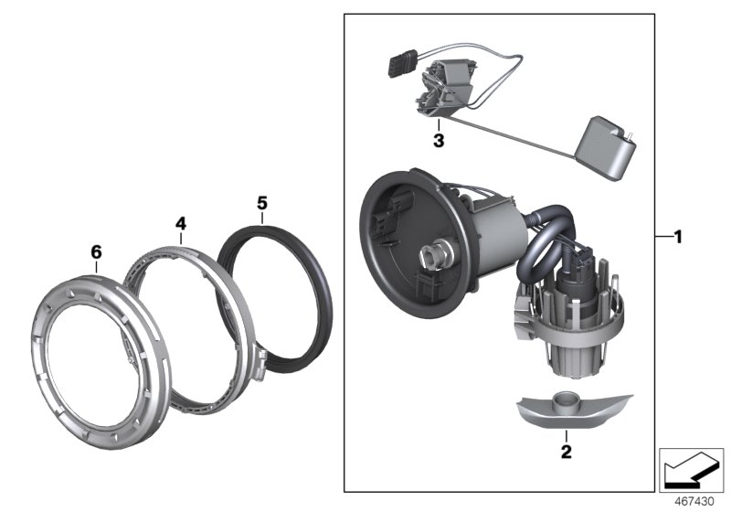 Delivery, control units, fuel pump