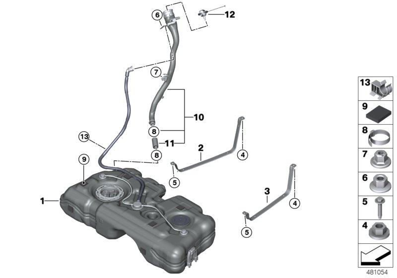 Fuel tank/mounting parts