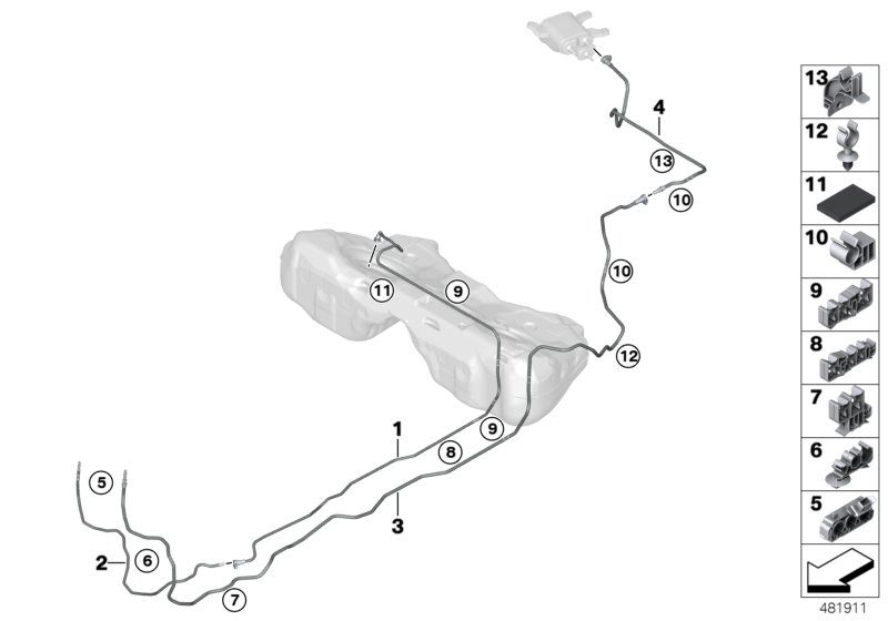 Fuel Pipe and Mounting Parts