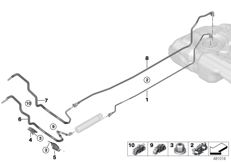 Fuel Pipe and Mounting Parts