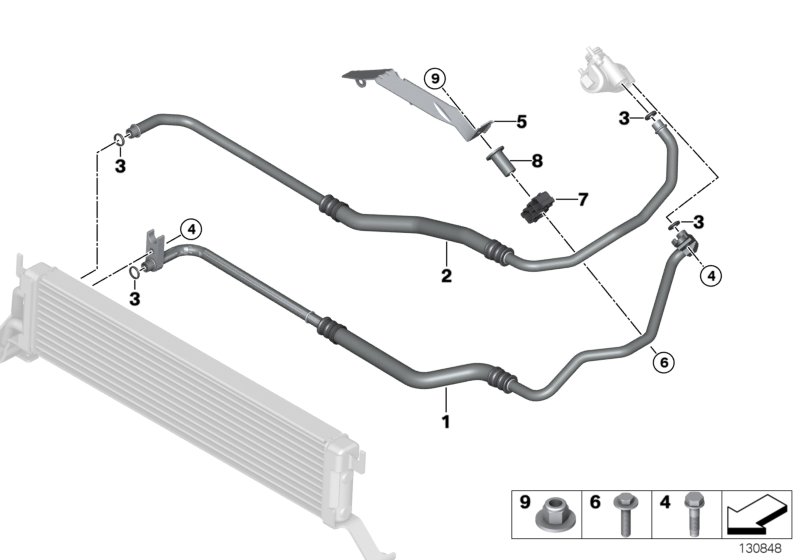 Engine oil cooler pipe