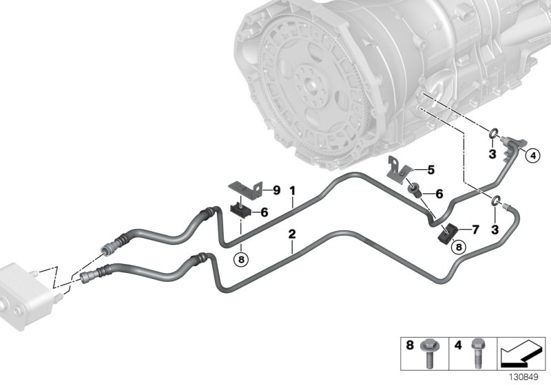 Transmission oil cooler line