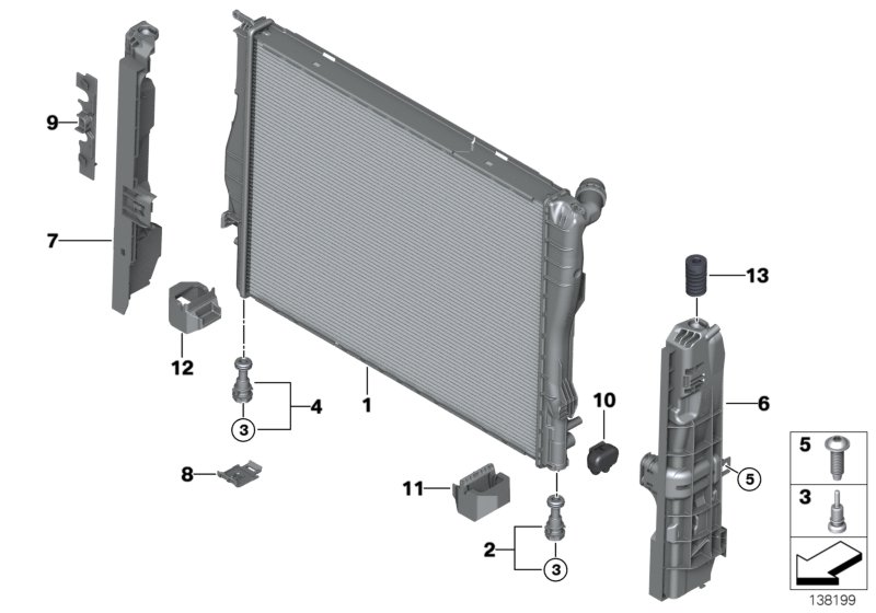 Mounting parts f radiator