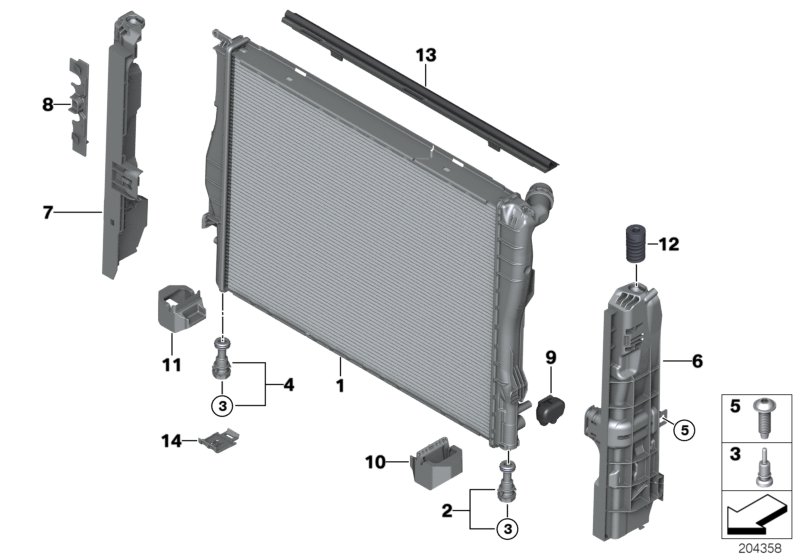 Mounting parts f radiator