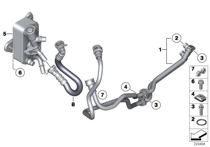 Oil-cooler pipe/heat exchanger