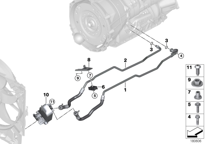 Oil-cooler pipe/heat exchanger