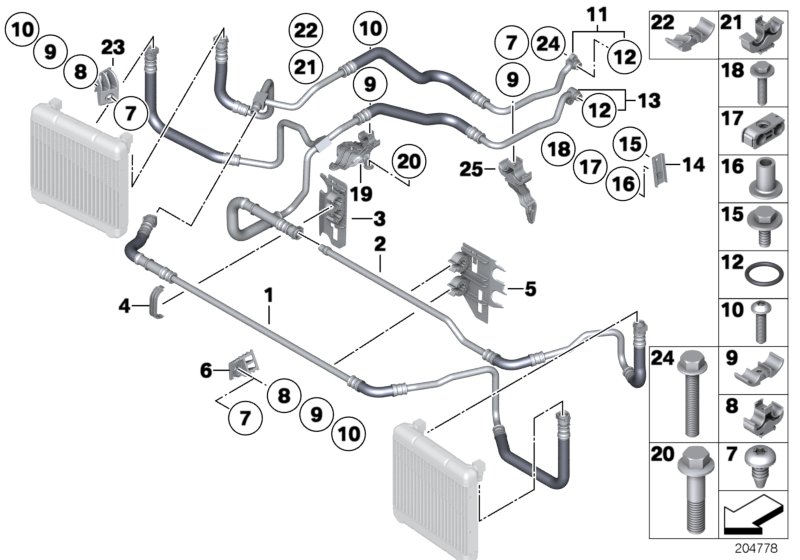 Engine oil cooler pipe