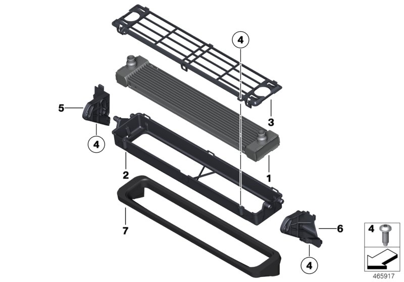 Radiator, front-mounted