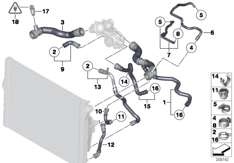 Cooling system - water hoses