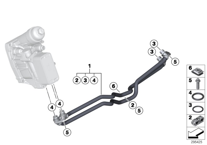 Transmission oil cooler line