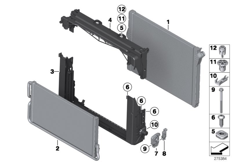 Mounting parts f radiator
