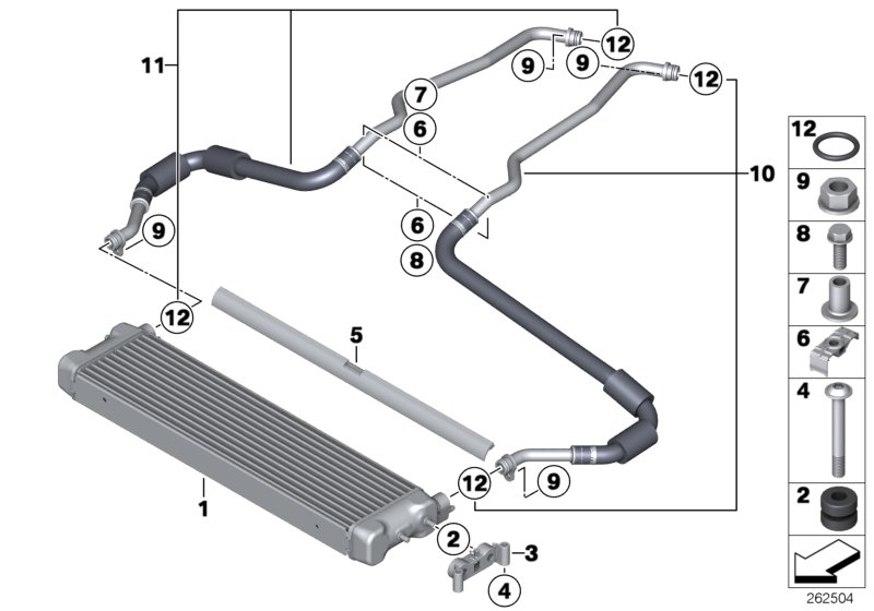 Engine oil cooler/oil cooler line