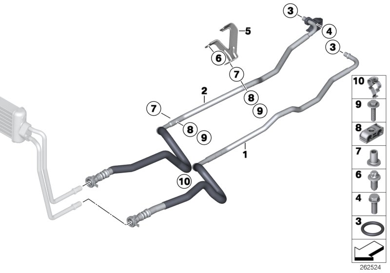 Transmission oil cooler line