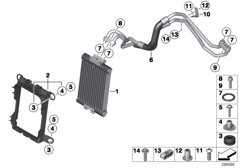 Engine oil cooler/oil cooler line