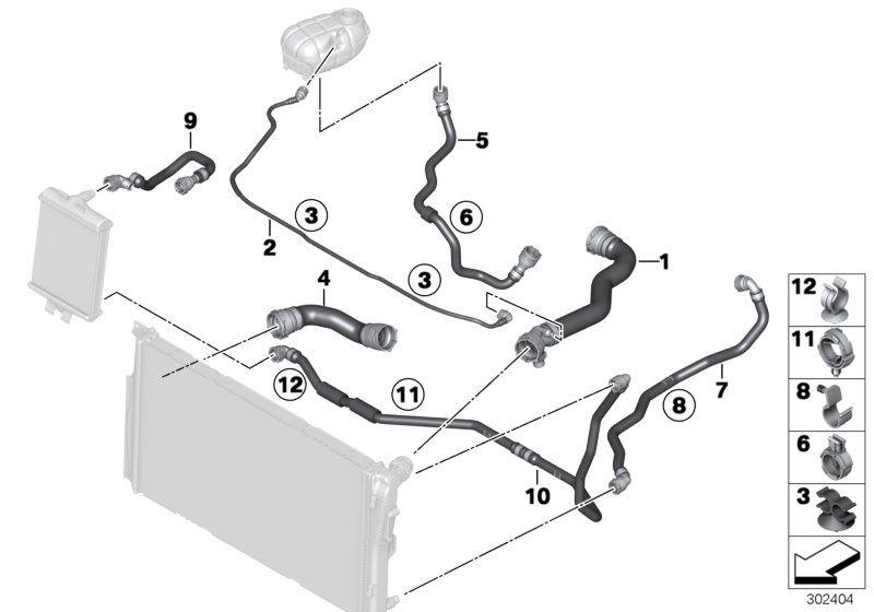 Cooling system coolant hoses