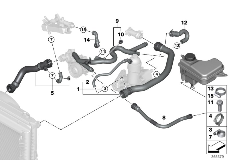 Cooling system coolant hoses